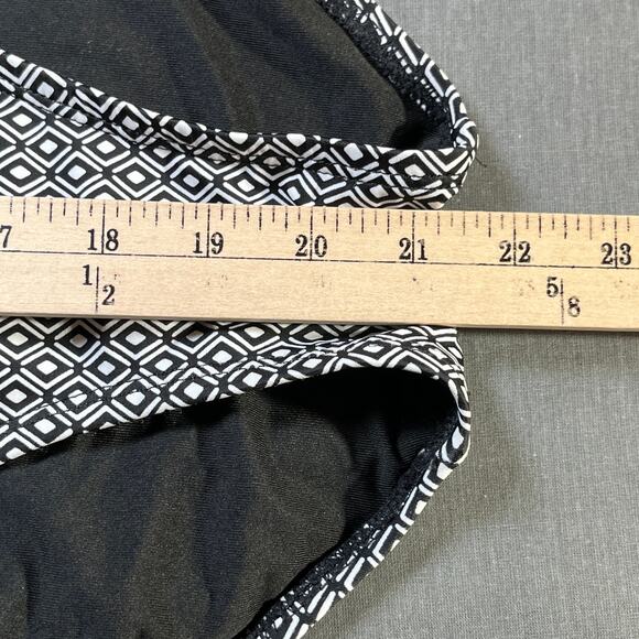 DKNY Maillot One Piece Bandeau Swimsuit Women XL Black White Diamond Print Beach - Picture 8 of 9